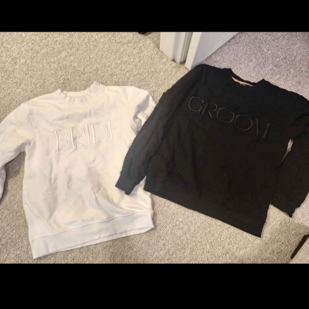 Bride and Groom Sweatshirts - Black and White